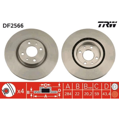 TRW | Bremsscheibe | DF2566