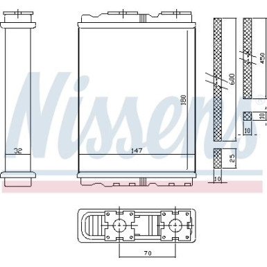 Nissens | Wärmetauscher, Innenraumheizung | 72050