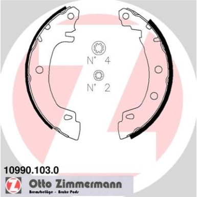 Zimmermann | Bremsbackensatz | 10990.103.0