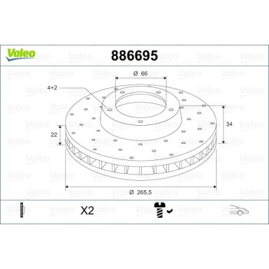 Valeo | Bremsscheibe | 886695