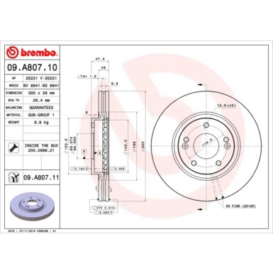 Brembo | Bremsscheibe | 09.A807.11