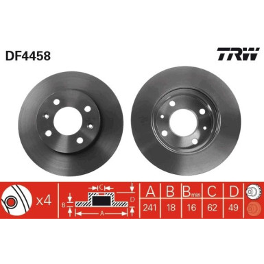 TRW | Bremsscheibe | DF4458