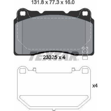 Textar | Bremsbelagsatz, Scheibenbremse | 2332502