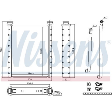 Nissens | Wärmetauscher, Innenraumheizung | 707172