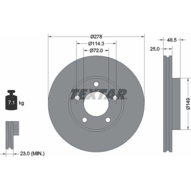 Textar | Bremsscheibe | 92130303