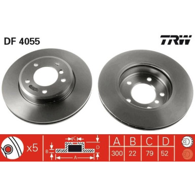 TRW | Bremsscheibe | DF4055