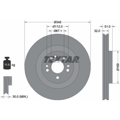 Textar | Bremsscheibe | 92103205