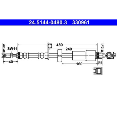 ATE | Bremsschlauch | 24.5144-0480.3