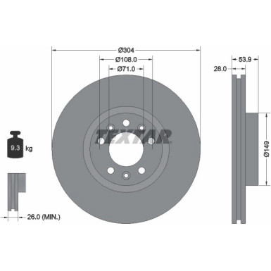 Textar | Bremsscheibe | 92287203