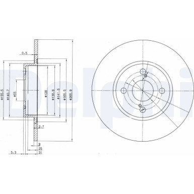 Delphi | Bremsscheibe | BG3186