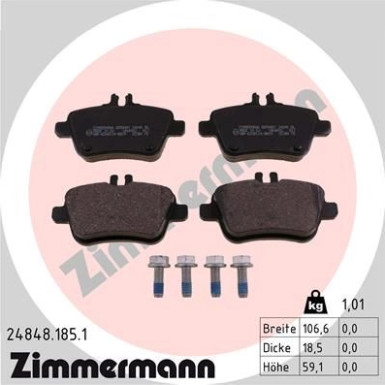 Zimmermann | Bremsbelagsatz, Scheibenbremse | 24848.185.1