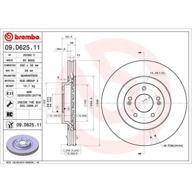 Brembo | Bremsscheibe | 09.D625.11