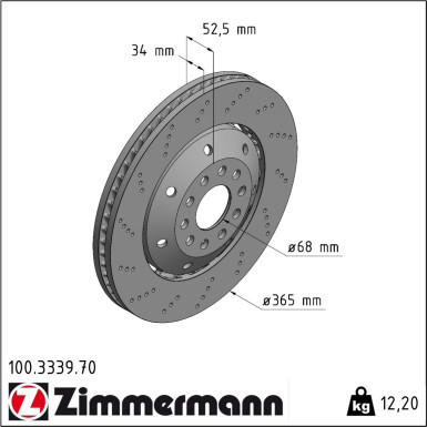 Zimmermann | Bremsscheibe | 100.3339.70