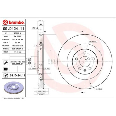 Brembo | Bremsscheibe | 09.D424.11