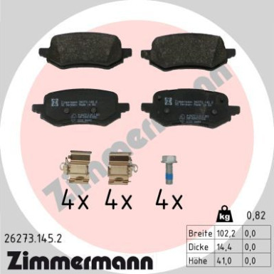 Zimmermann | Bremsbelagsatz, Scheibenbremse | 26273.145.2