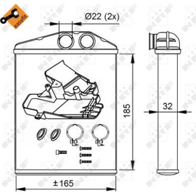 NRF | Wärmetauscher, Innenraumheizung | 54275