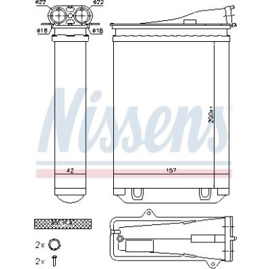 Nissens | Wärmetauscher, Innenraumheizung | 72954