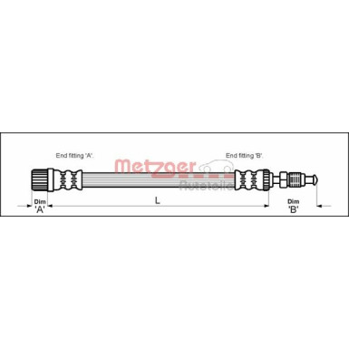 Metzger | Bremsschlauch | 4113258