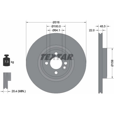 Textar | Bremsscheibe | 92255003