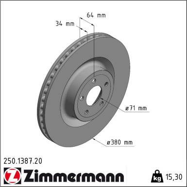 Zimmermann | Bremsscheibe | 250.1387.20 Zimmermann | Bremsscheibe | 250.1387.20