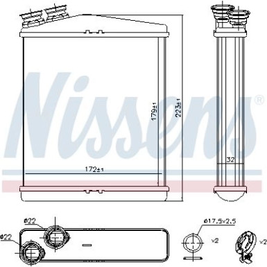 Nissens | Wärmetauscher, Innenraumheizung | 73645