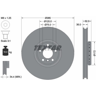 Textar | Bremsscheibe | 92266425