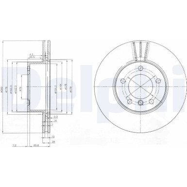 Delphi | Bremsscheibe | BG3998C