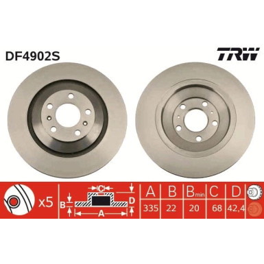 TRW | Bremsscheibe | DF4902S