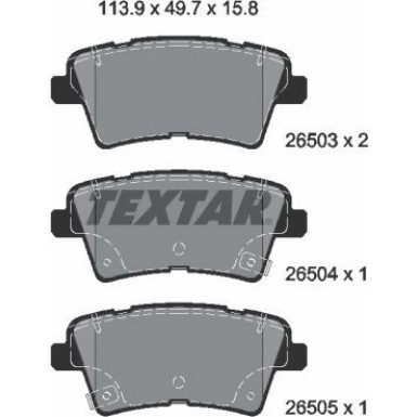 Textar | Bremsbelagsatz, Scheibenbremse | 2650301