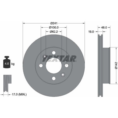 Textar | Bremsscheibe | 92134103