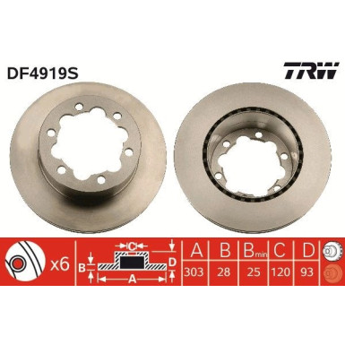 TRW | Bremsscheibe | DF4919S