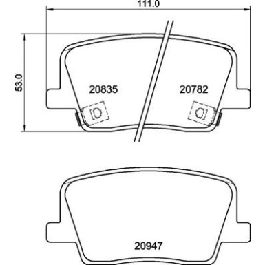 Brembo | Bremsbelagsatz, Scheibenbremse | P 77 003