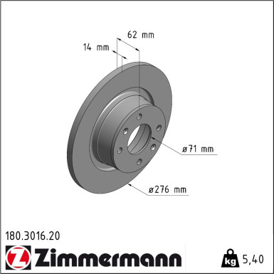 Zimmermann | Bremsscheibe | 180.3016.20