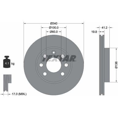 Textar | Bremsscheibe | 92111403