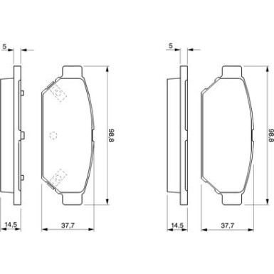 BOSCH | Bremsbelagsatz, Scheibenbremse | 0 986 424 464