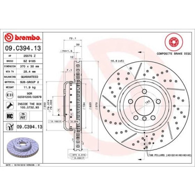 Brembo | Bremsscheibe | 09.C394.13