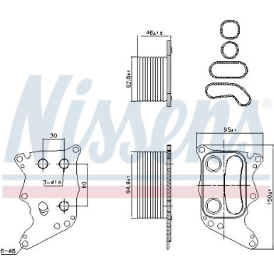 Nissens | Ölkühler, Motoröl | 90991