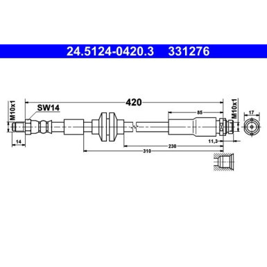 ATE | Bremsschlauch | 24.5124-0420.3