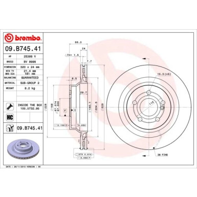 Brembo | Bremsscheibe | 09.B745.41