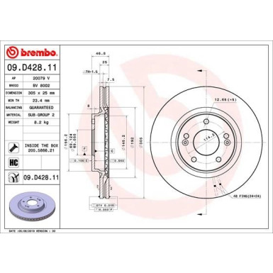 Brembo | Bremsscheibe | 09.D428.11