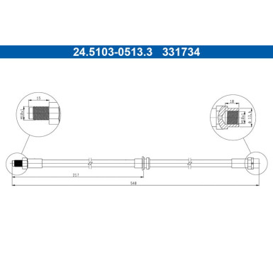 ATE | Bremsschlauch | 24.5103-0513.3