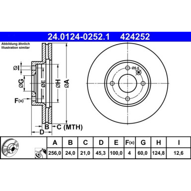 ATE | Bremsscheibe | 24.0124-0252.1