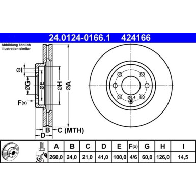 ATE | Bremsscheibe | 24.0124-0166.1