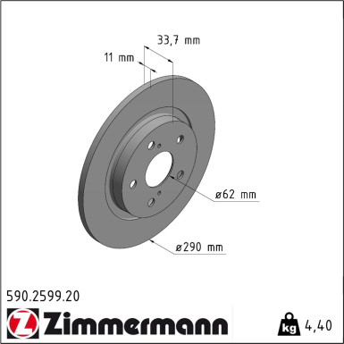 Zimmermann | Bremsscheibe | 590.2599.20