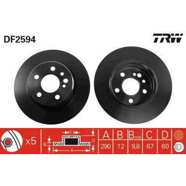 TRW | Bremsscheibe | DF2594