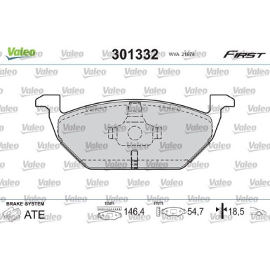 Valeo | Bremsbelagsatz, Scheibenbremse | 301332