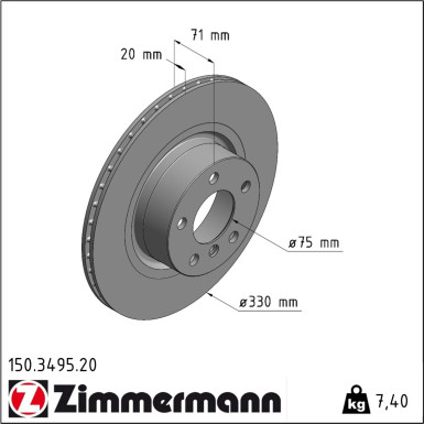 Zimmermann | Bremsscheibe | 150.3495.20