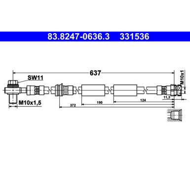 ATE | Bremsschlauch | 83.8247-0636.3