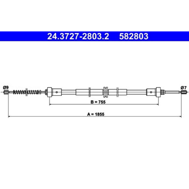 ATE | Seilzug, Feststellbremse | 24.3727-2803.2