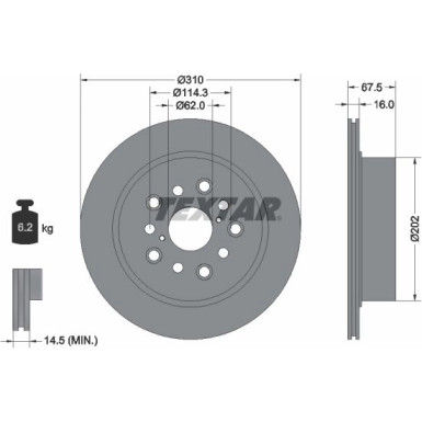 Textar | Bremsscheibe | 92185703